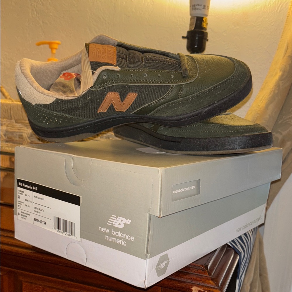 New Balance Numeric Olive and Tan Sneakers